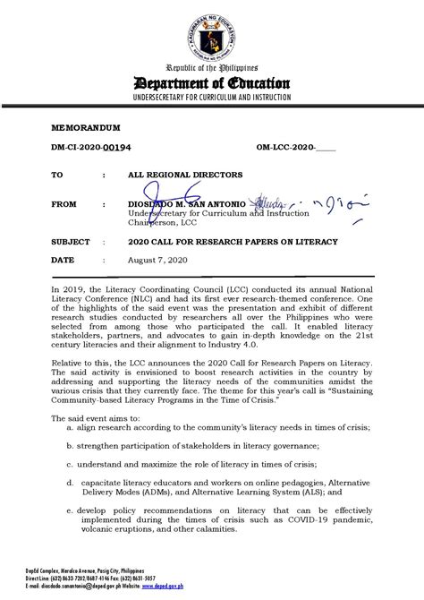 valenzuela deped memo